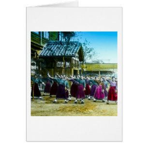 Vintage Japanese School Girls Exercising Japan