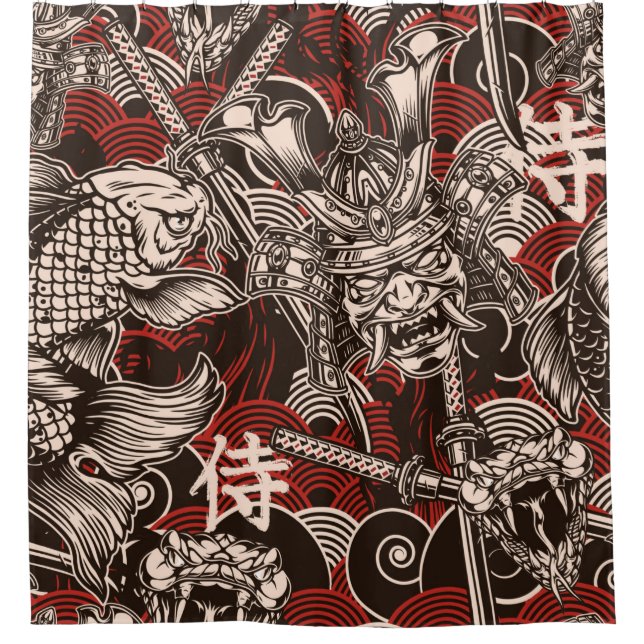 Vintage japanese seamless pattern with katana swor (Front)