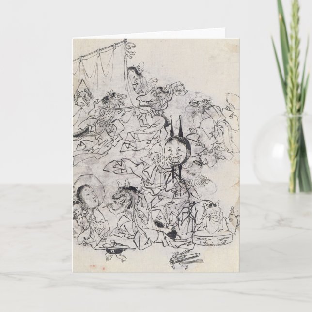 Vintage Japanese Sketch Greeting Card (Front)