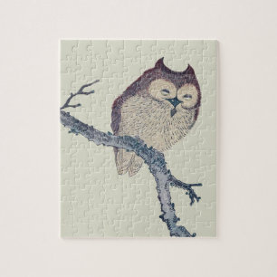 Vintage Japanese Sleeping Owl Jigsaw Puzzle
