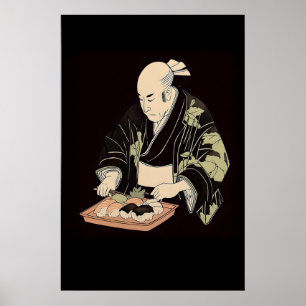 Vintage Japanese Sushi Art Print - Traditional