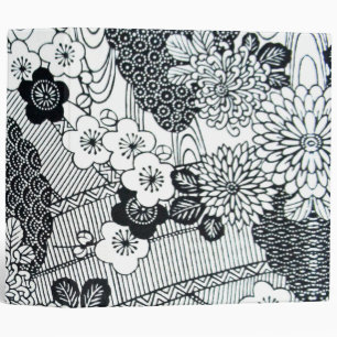 Vintage Japanese Textile, Floral Pattern Binder