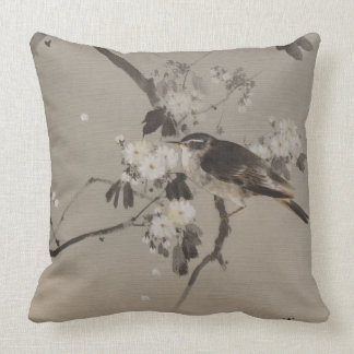 Vintage Japanese Ukiyo-e Painting of A Bird Throw Pillow