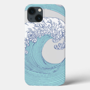 Vintage Japanese Ukiyo-e Surf Wave Art Blue Coast iPhone 13 Case