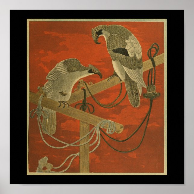 Vintage Japanese Wall Art Birds (Front)