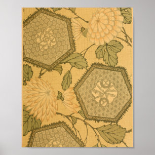 Vintage Japanese Wall Art Flowers
