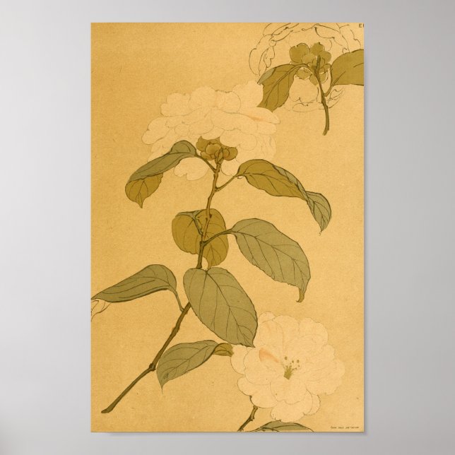 Vintage Japanese Wall Art Flowers (Front)