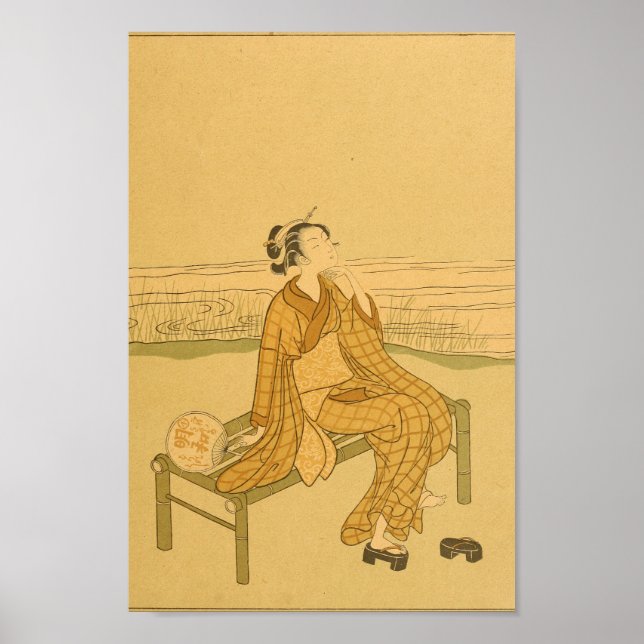 Vintage Japanese Wall Art Woman (Front)