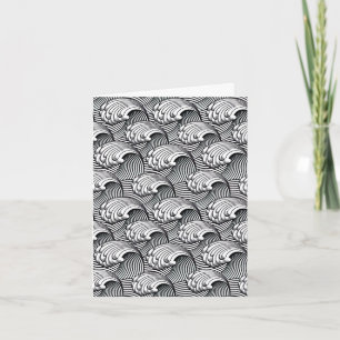 Vintage Japanese Waves, Black and White Card