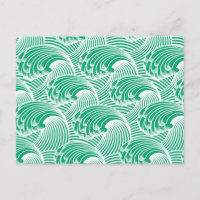 Vintage Japanese Waves, Jade Green and White