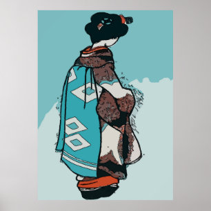 Vintage Japanese Woman, add text Poster