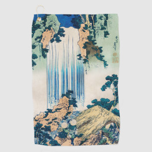 Vintage Japanese Woodblock Yoro Waterfall Mino Golf Towel