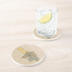 Vintage Japanese Yokai Swordsman (Wedding Scroll) Coaster