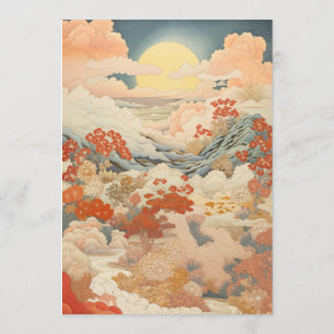 Vintage japonais art mariage menu