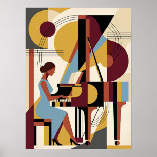 Vintage Jazz Art Deco Music Poster