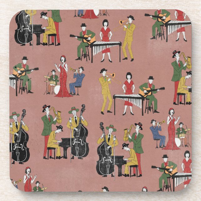Vintage Jazz Band Coaster (Front)