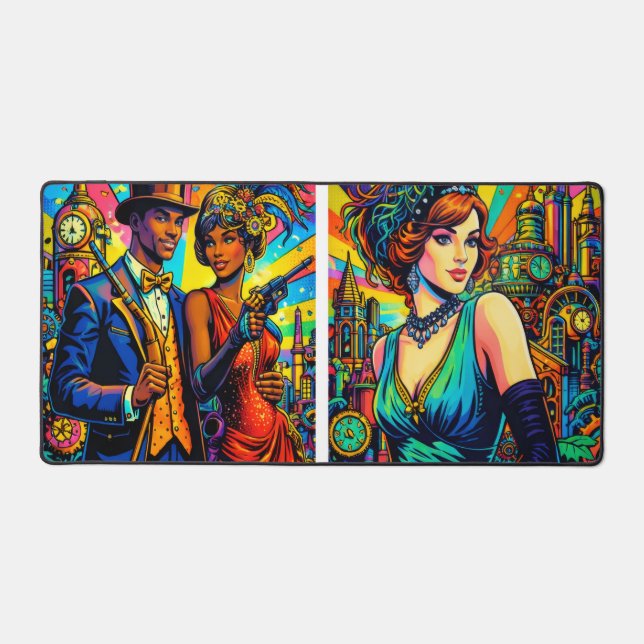 Vintage Jazz Nights  Desk Mat (Front)