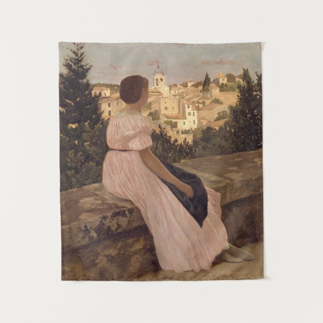 Vintage Jean Frederic Bazille The Pink Dress Tapestry (Front)