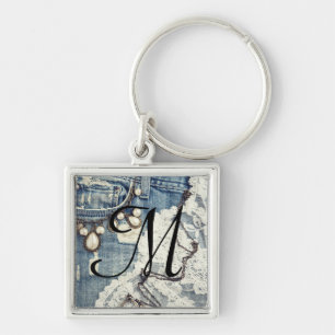 Vintage Jeans Victorian Lace Pocket Watc Key Chain
