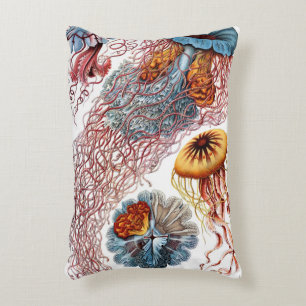 Vintage Jellyfish by Ernst Haeckel, Discomedusae Accent Pillow