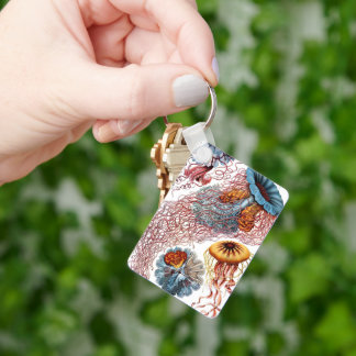 Vintage Jellyfish by Ernst Haeckel, Discomedusae Keychain