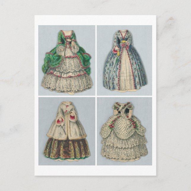 Vintage Jenny Lind Paper Dolls Postcard (Front)