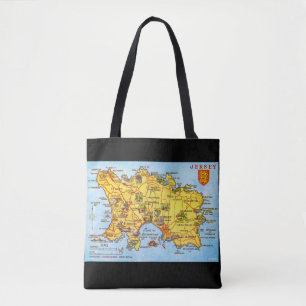 Vintage Jersey Map Tote Bag