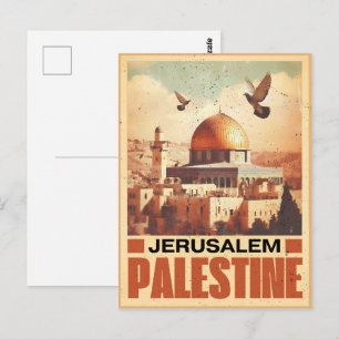 Vintage Jerusalem Al-Aqsa Mosque Dome of the Rock Postcard
