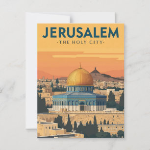 Vintage Jerusalem Dome of the Rock Israel Travel Postcard