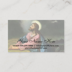 Vintage Jesus Christ Praying, Garden of Gethsemane Business Card