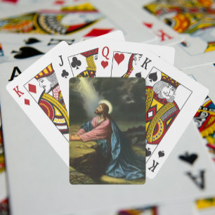 Vintage Jesus Christ Praying, Garden of Gethsemane Playing Cards