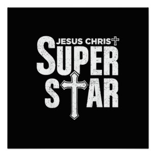 Vintage Jesus Christian Design Jesus Christ Super  Poster