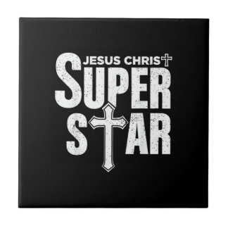 Vintage Jesus Christian Design Jesus Christ Super  Tile