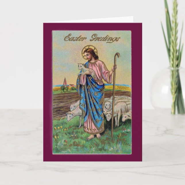Vintage Jesus Easter Greeting Card (Front)