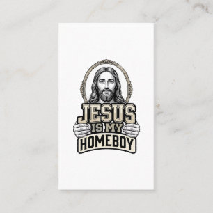 Vintage Jesus Is My Homeboy Engraved Vector Design Business Card