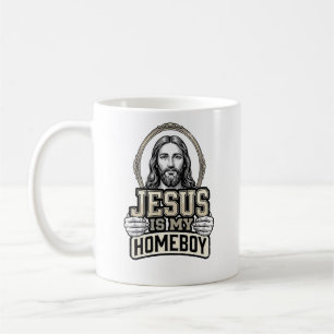 Vintage Jesus Is My Homeboy Engraved Vector Design Coffee Mug