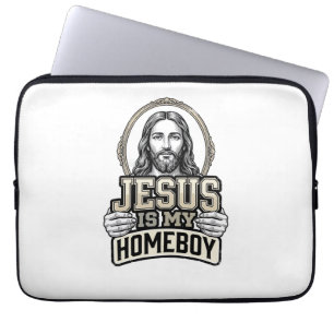 Vintage Jesus Is My Homeboy Engraved Vector Design Laptop Sleeve