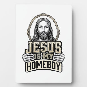 Vintage Jesus Is My Homeboy Engraved Vector Design Plaque