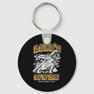 Vintage Jesus Lord's Gym Bench Press This! Motivat Keychain