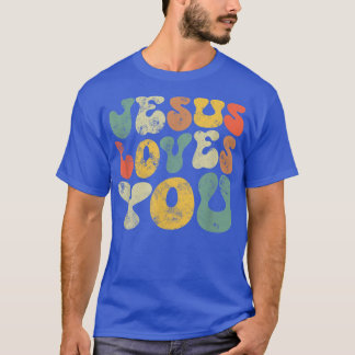 Vintage Jesus Loves You Jesus Christian Men Women  T-Shirt
