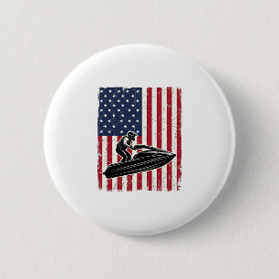 Vintage Jet Ski American Flag Vector Shirt Design_ 2 Inch Round Button