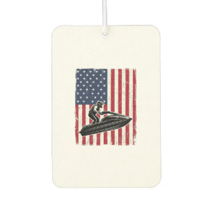 Vintage Jet Ski American Flag Vector Shirt Design_ Air Freshener