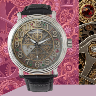 Vintage jewelled watch, Steampunk, diamonds, gold Watch