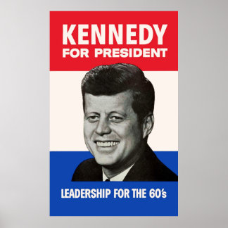 Vintage JFK Kennedy for President 1960 Campaign Poster