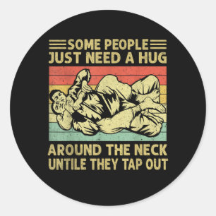 Vintage Jiu Jitsu Funny Men BJJ Brazilian Jiu Classic Round Sticker