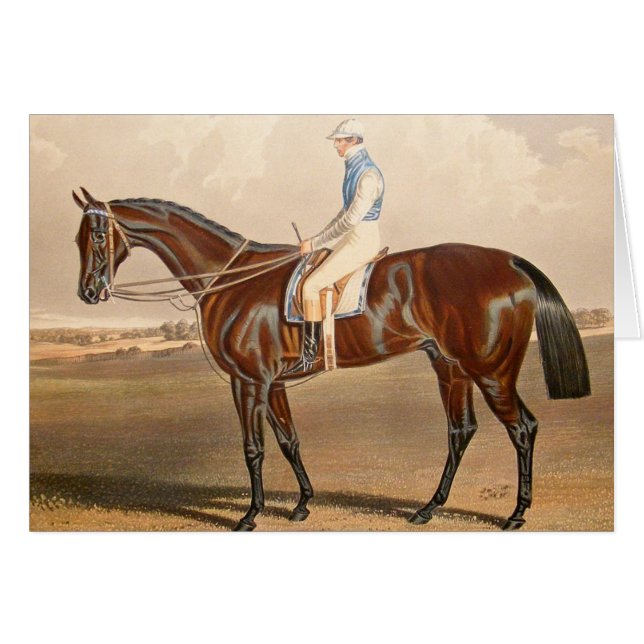 Vintage Jockey On Racehorse (Front Horizontal)