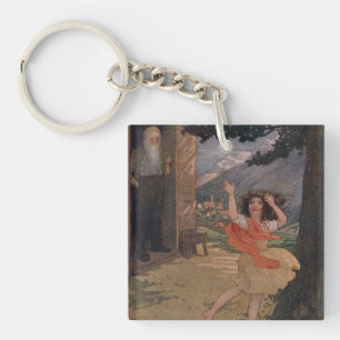 Vintage Johanna Spyri Heidi of the Swiss Alps Keychain