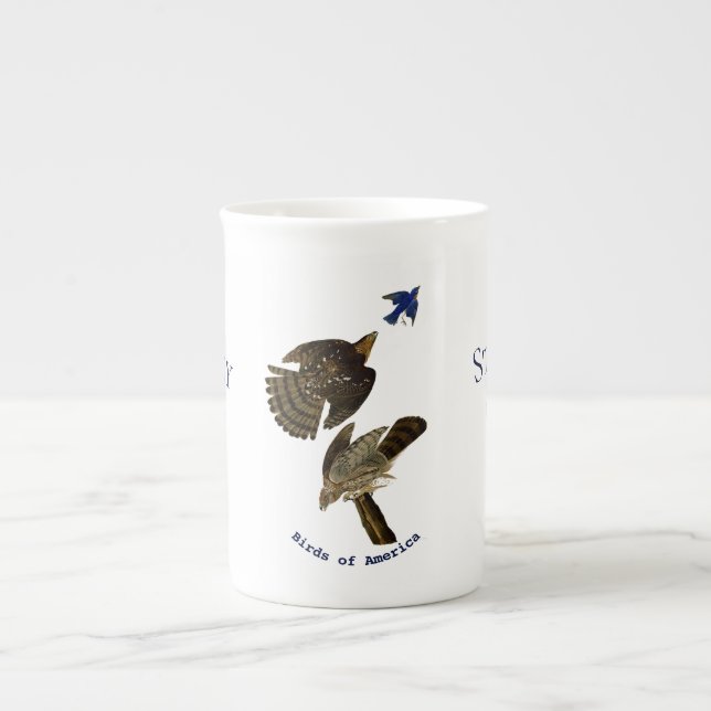 Vintage John Audubon Stanley Hawk Bone China Mug (Front)