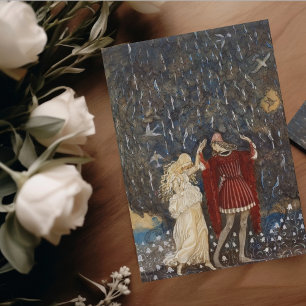 Vintage John Bauer Princess and Prince Valentines  Card