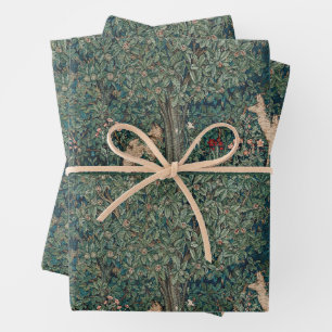 Vintage John Dearle "Greenery" Deer & Fox Wrapping Paper Sheet